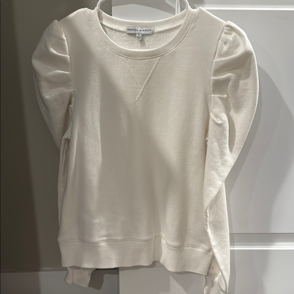 Rebecca Minkoff Ivory Puff Sleeve Sweatshirt